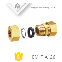 EM-F-A126 brass quick cooper female thread Double joint pipe connector